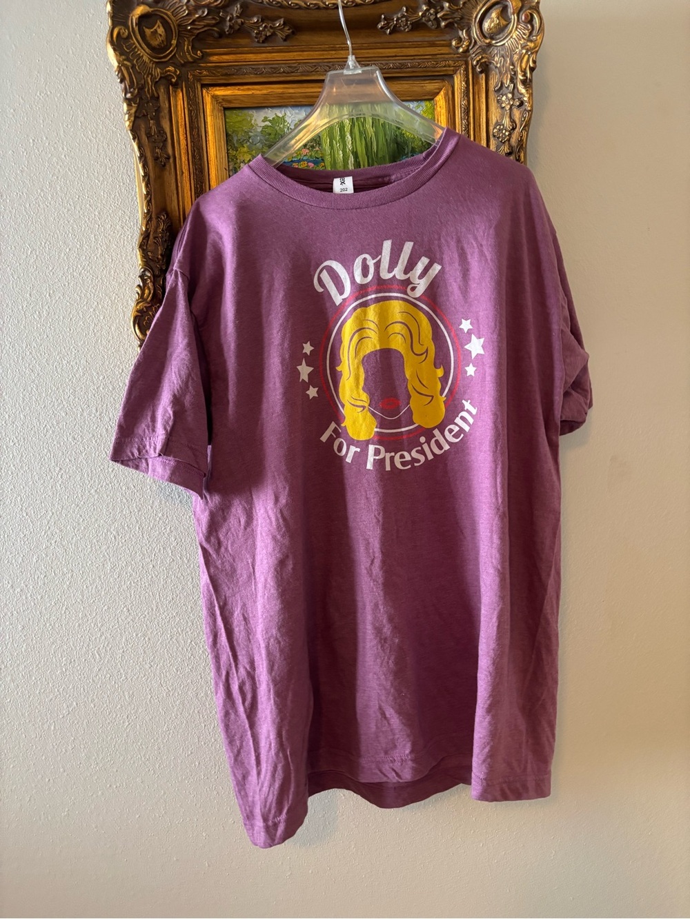 Dolly For President Purple Pink Graphic Tee